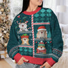 Meow You A Merry Christmas - Cat Personalized Custom Ugly Sweatshirt - Unisex Wool Jumper - Christmas Gift For Pet Owners, Pet Lovers