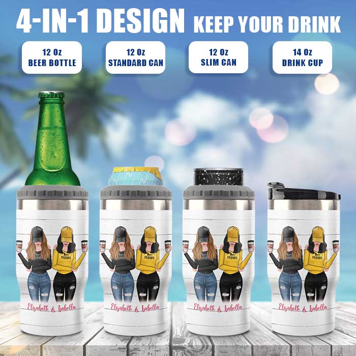Thanks For Being My Unbiological Sister - Personalized Can Cooler - Gift For Bestie