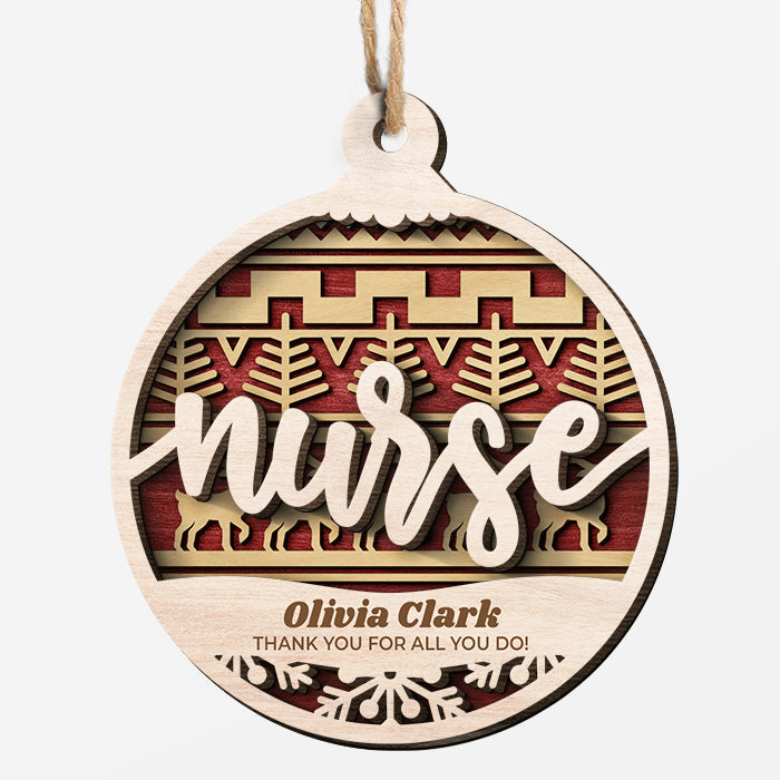 Tis The Season - Personalized Custom Round Shaped Wood Christmas Ornament - Gift For Coworker, Employee Appreciation, Farewell, Retirement Gift, Work Friend, Colleagues Friendship, Christmas Gift