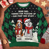 Thanks For Picking Up Our Poop And Stuff - Personalized Custom Unisex Ugly Christmas Sweatshirt, Wool Sweatshirt, All-Over-Print Sweatshirt - Gift For Dog Lovers, Pet Lovers, Christmas Gift