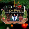 Our Family Where Love Never Ends - Personalized Custom Benelux Shaped Acrylic Christmas Ornament - Gift For Family, Christmas Gift