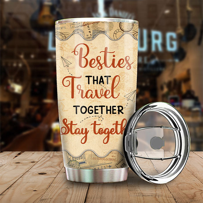 Custom Name Girls Trip Travel Gifts for Besties - Personalized Tumbler