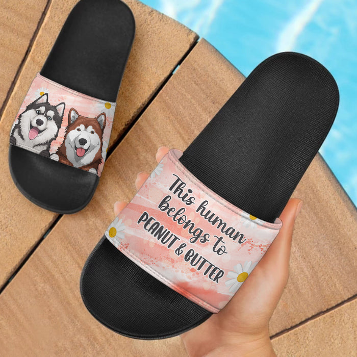 Custom Name Dog Paw Print Gifts for Dog Lovers - Personalized Slide Sandals