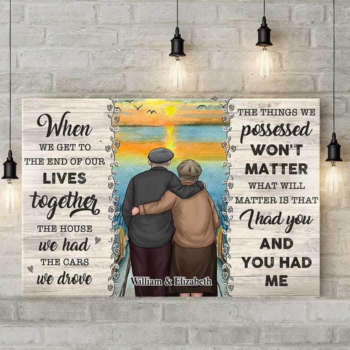 The Things We Possessed Won't Matter - Personalized Horizontal Canvas - Gift For Couples, Husband Wife