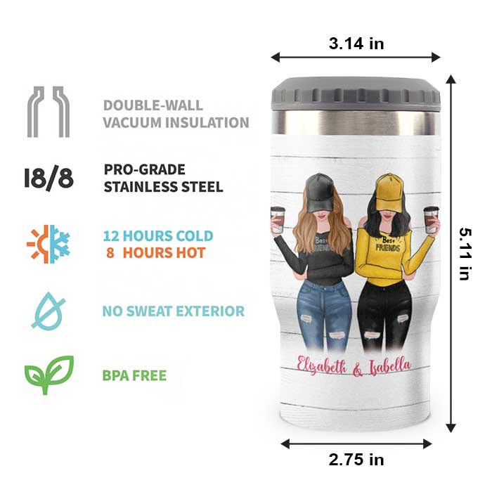 Thanks For Being My Unbiological Sister - Personalized Can Cooler - Gift For Bestie