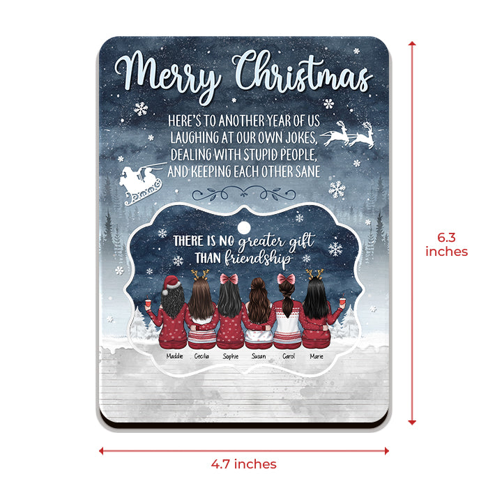 To My Besties Here’s To Another Year Of Us - Personalized Christmas Wooden Card With Pop Out Ornament - Gift For Bestie, Best Friend, Sister, Birthday Gift For Bestie And Friend, Christmas Gift