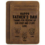 Custom Pet Portrait Father's Day Gifts for Dog Dads - Personalized Card Wallet
