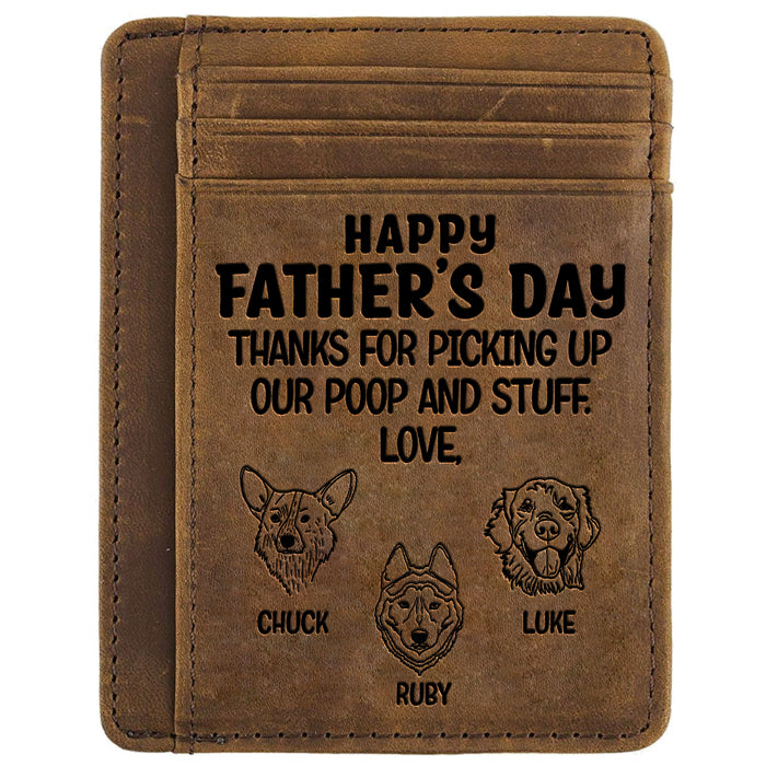 Custom Pet Portrait Father's Day Gifts for Dog Dads - Personalized Card Wallet