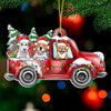 Loads Of Love Merry Woofmas - Personalized Custom Car Shaped Acrylic Christmas Ornament - Gift For Pet Lovers, Christmas Gift