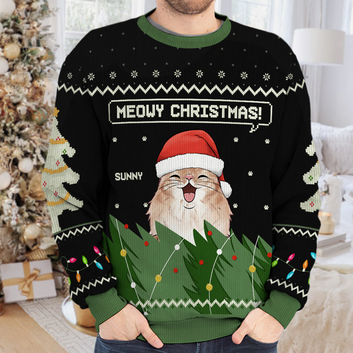 Custom Name Christmas Cat Gifts for Cat Lovers - Personalized Sweatshirt