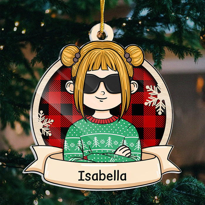 Cool Kids Celebrate Christmas - Personalized Custom Acrylic Shaped Christmas Ornament - Gift For Family, Christmas Gift