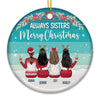 Always Sisters Merry Christmas - Personalized Custom Round Shaped Ceramic Christmas Ornament - Gift For Bestie, Best Friend, Sister, Birthday Gift For Bestie And Friend, Christmas Gift