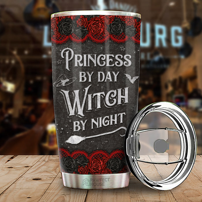 Princess By Day Witch By Night - Personalized Tumbler - Gift For Yourself, Halloween Gift