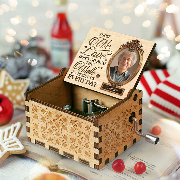 Those We Love Don't Go Away - Personalized Music Box - Upload Image, Memorial Gift, Sympathy Gift