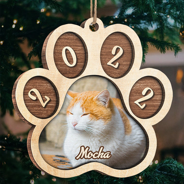 Love My Fur Baby - Personalized Custom Round Shaped Wood Photo Christmas Ornament - Upload Image, Gift For Pet Lovers, Christmas Gift