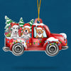 Loads Of Love Merry Woofmas - Personalized Custom Car Shaped Acrylic Christmas Ornament - Gift For Pet Lovers, Christmas Gift