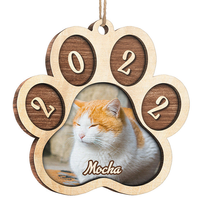 Love My Fur Baby - Personalized Custom Round Shaped Wood Photo Christmas Ornament - Upload Image, Gift For Pet Lovers, Christmas Gift