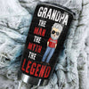 Dad Grandpa The Myth The Legend - Gift For Dad, Grandpa - Personalized Tumbler