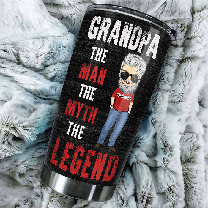Dad Grandpa The Myth The Legend - Gift For Dad, Grandpa - Personalized Tumbler