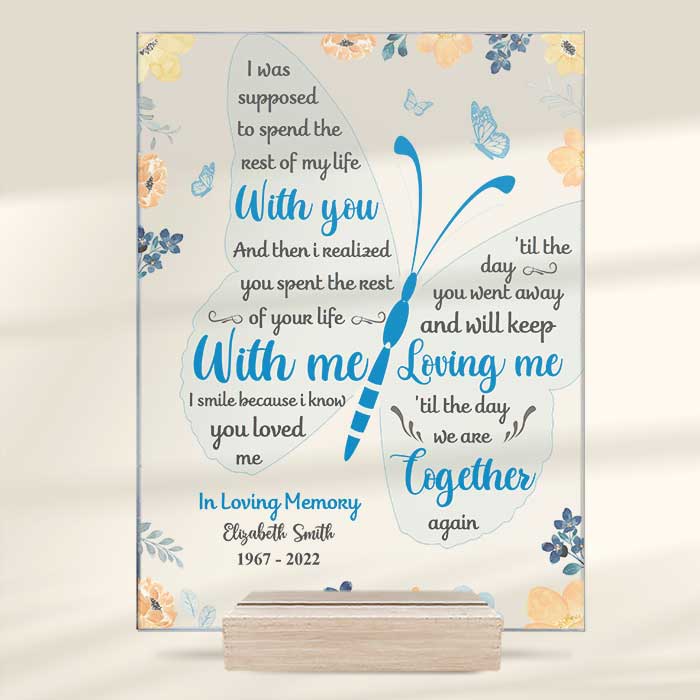 Custom Name Memorial Butterfly Decor - Personalized Acrylic Plaque