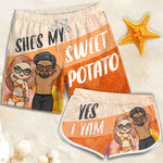 Sweet Potato Matching Couple Beach Gifts - Couple Beach Shorts