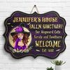 Salem Sanctuary For Wayward Cats, Ferals And Familiars - Personalized Witch Shaped Wood Sign - Gift For Witches, Gift For Yourself, Halloween Gift