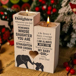 Father Daughter Elephant Love Gift - Color Candle Holder