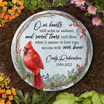 Custom Name Cardinal Memorial Decor - Personalized Memorial Stone