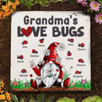 Custom Name Grandma's Love Bugs Garden Decor - Personalized Garden Stone