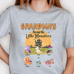 Custom Name Halloween Little Monster Gifts for Grandma - Personalized Apparel