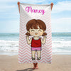 Salt In The Air Sand In Our Hair - Personalized Custom Beach Towel - Gift For Family, Gift For Kids, Christmas Gift