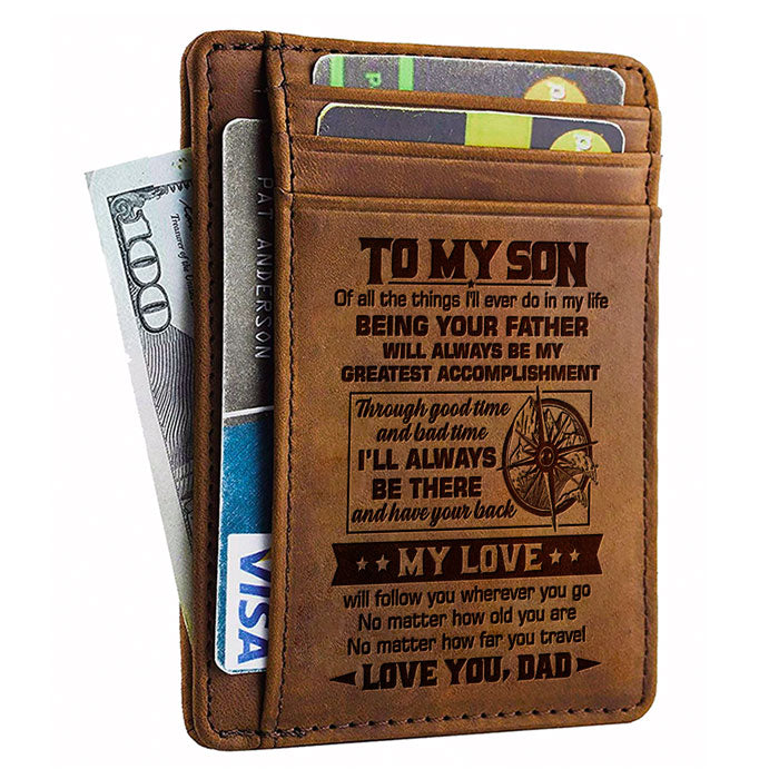 Custom Name Dad Love Gifts - Personalized Card Wallet