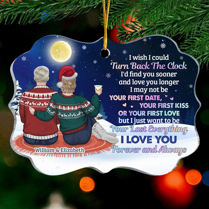 I Wish I Could Turn Back The Clock - Personalized Custom Benelux Shaped Acrylic Christmas Ornament - Gift For Couple, Husband Wife, Anniversary, Engagement, Wedding, Marriage Gift, Christmas Gift