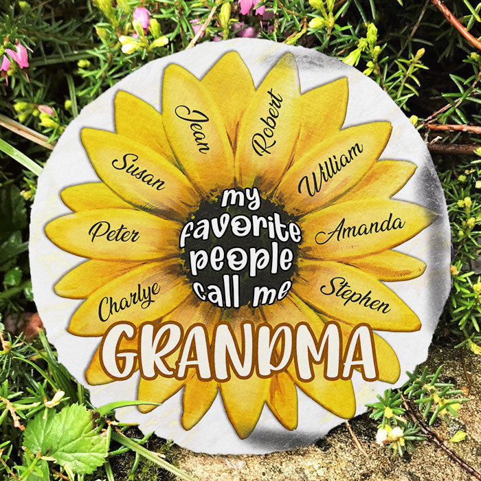Custom Name Grandma Garden Decor - Personalized Garden Stone