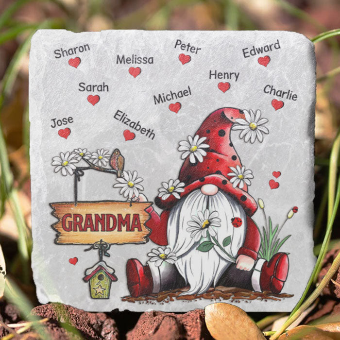 Custom Name Grandma Gnome Garden Decor - Personalized Garden Stone