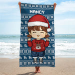 Custom Name Christmas Gifts for Kids - Personalized Beach Towel