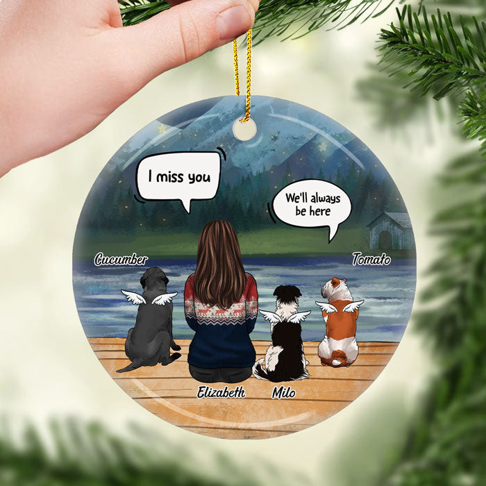 Custom Name Pet Memorial Gifts for Dog Lovers - Personalized Ornament