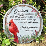 Custom Name Cardinal Memorial Decor - Personalized Memorial Stone