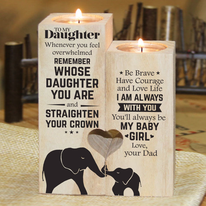 Father Daughter Elephant Love Gift - Color Candle Holder