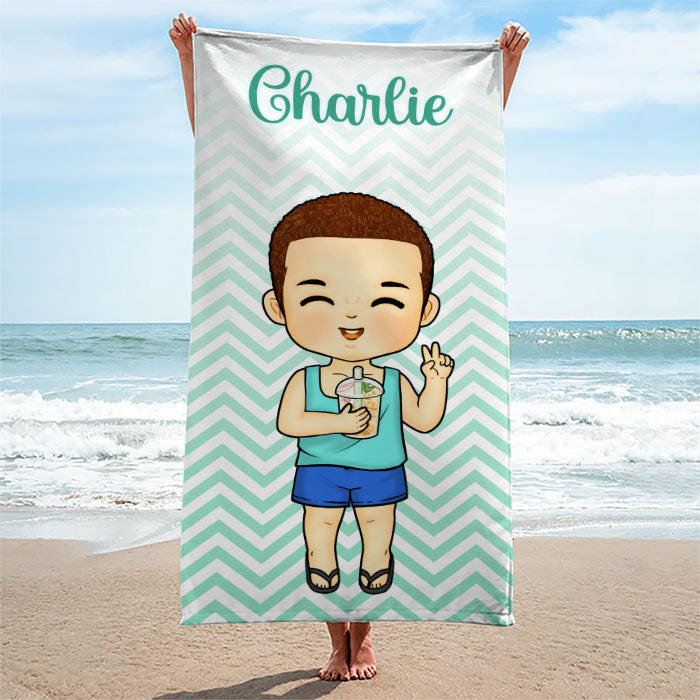 Salt In The Air Sand In Our Hair - Personalized Custom Beach Towel - Gift For Family, Gift For Kids, Christmas Gift