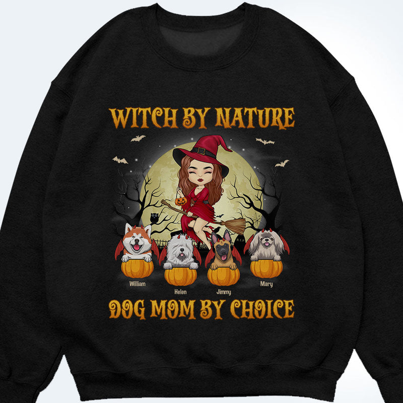 Witch By Nature But Dog Mom By Choice - Personalized Unisex T-Shirt, Hoodie, Sweatshirt - Gift For Witches, Gift For Pet Lovers, Halloween Gift