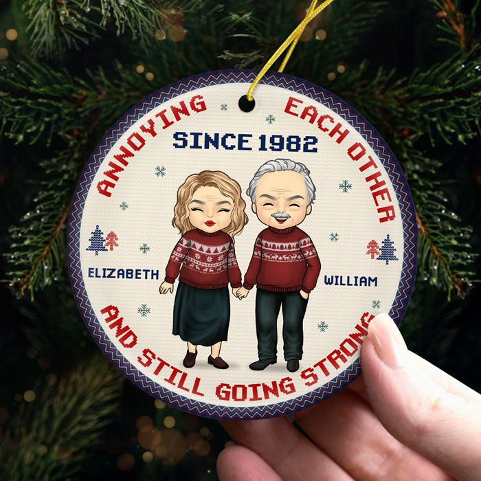 Custom Name Anniversary Christmas Couple Gifts - Personalized Ornament