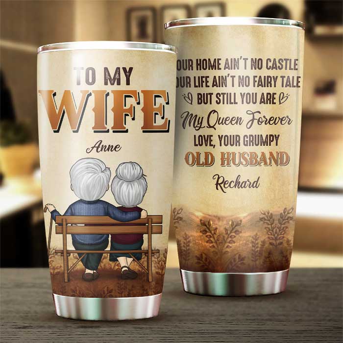 Love, Your Grumpy Old Husband - Personalized Tumbler - Gift For Couples, Husband Wife