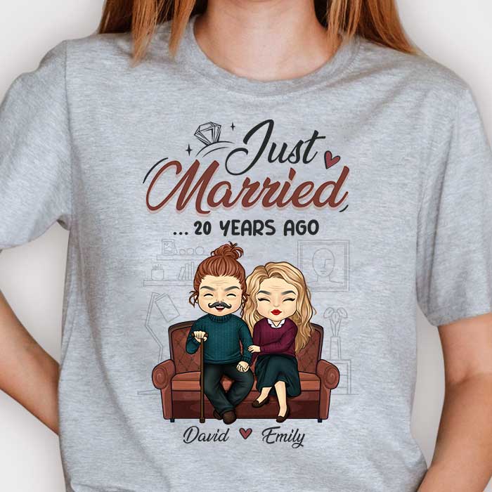 Just Married - Personalized Unisex T-shirt, Hoodie - Gift For Couples, Husband Wife