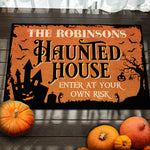 Custom Name Halloween Haunted House Decor - Personalized Doormat