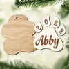 Christmas Is On Its Way - Personalized Custom Paw Shaped 2 Layered Wood Christmas Ornament - Gift For Pet Lovers, Christmas Gift