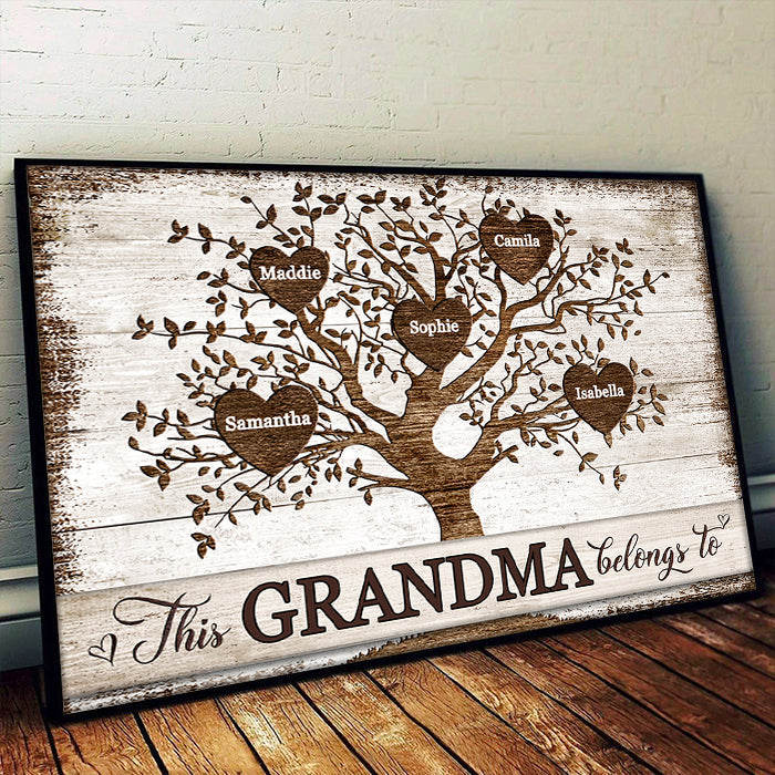 Custom Name Family Tree Grandma Gifts - Personalized Poster