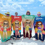 Custom Name Beach Vacation Gifts for Women - Personalized Beach Towel