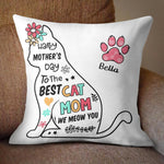 Custom Name Mother's Day Gifts for Cat Moms - Personalized Pillow