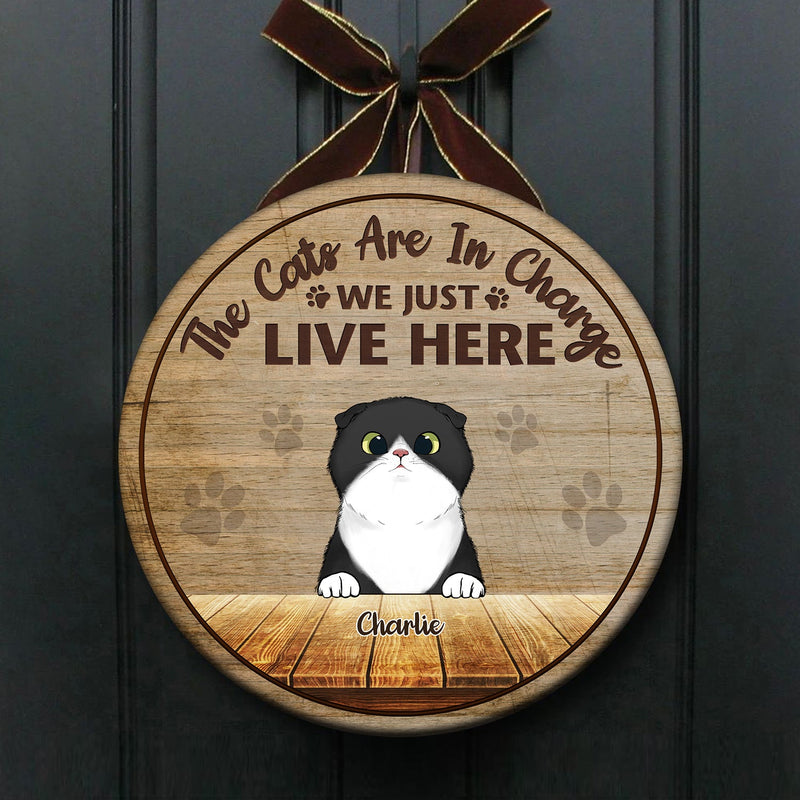 Custom Name Cat Family Decor - Personalized Wood Sign
